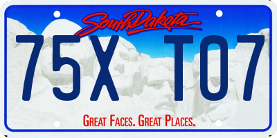 SD license plate 75XT07