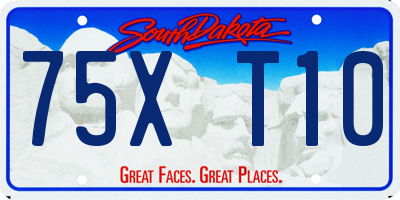SD license plate 75XT10