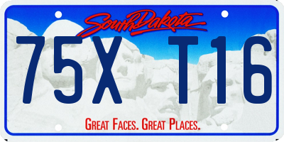 SD license plate 75XT16