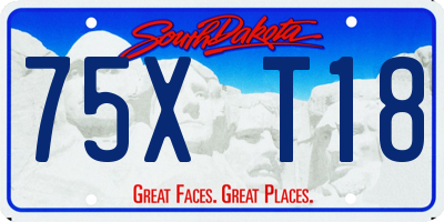 SD license plate 75XT18