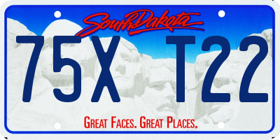 SD license plate 75XT22