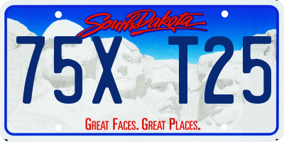 SD license plate 75XT25