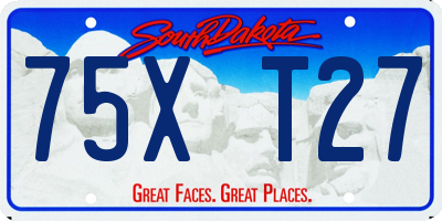 SD license plate 75XT27