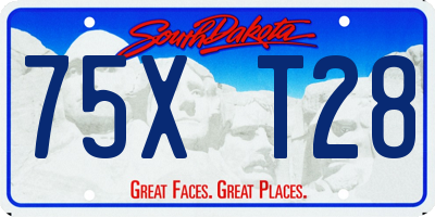 SD license plate 75XT28