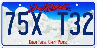 SD license plate 75XT32