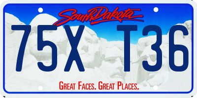 SD license plate 75XT36