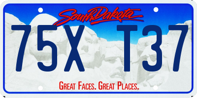 SD license plate 75XT37