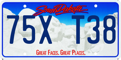 SD license plate 75XT38