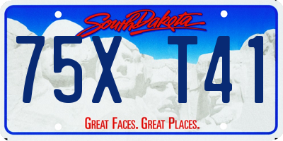 SD license plate 75XT41