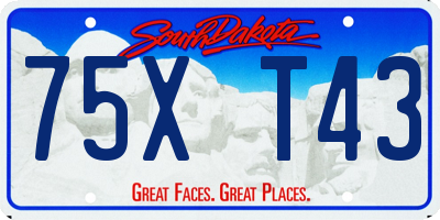 SD license plate 75XT43