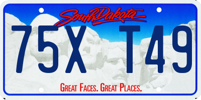 SD license plate 75XT49