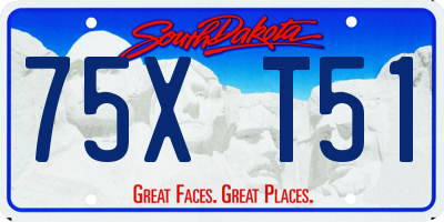 SD license plate 75XT51