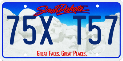 SD license plate 75XT57