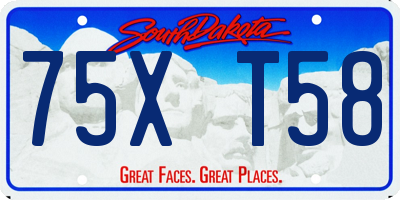 SD license plate 75XT58