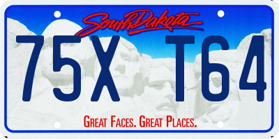 SD license plate 75XT64
