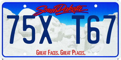 SD license plate 75XT67