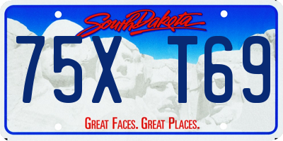 SD license plate 75XT69