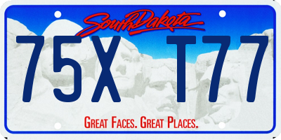SD license plate 75XT77