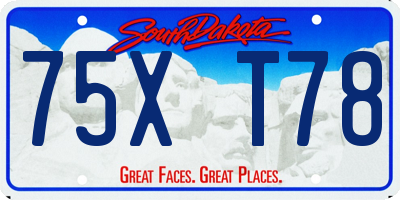 SD license plate 75XT78