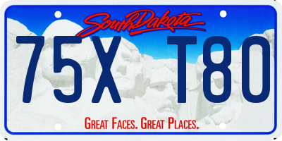 SD license plate 75XT80