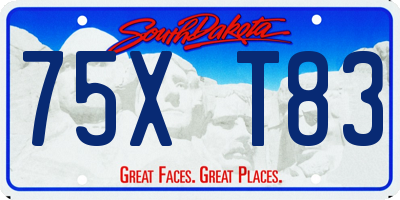SD license plate 75XT83