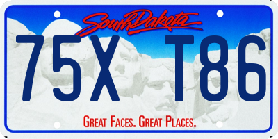 SD license plate 75XT86