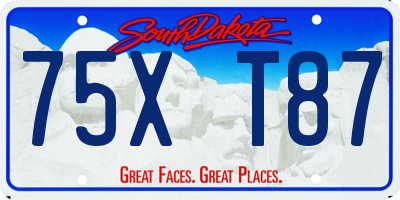 SD license plate 75XT87