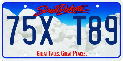 SD license plate 75XT89