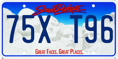 SD license plate 75XT96