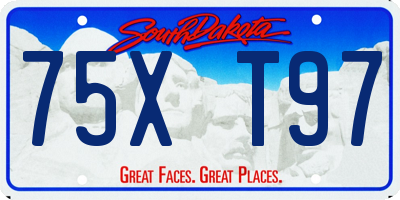 SD license plate 75XT97