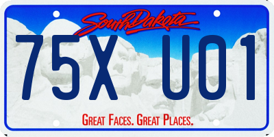 SD license plate 75XU01