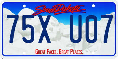 SD license plate 75XU07