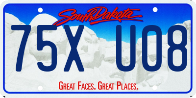 SD license plate 75XU08