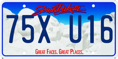 SD license plate 75XU16