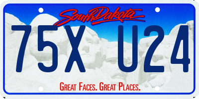 SD license plate 75XU24