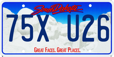 SD license plate 75XU26
