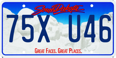 SD license plate 75XU46