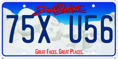 SD license plate 75XU56
