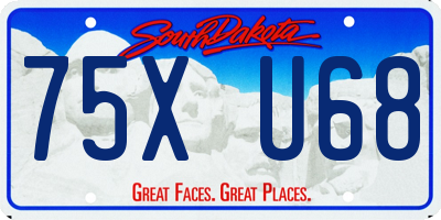 SD license plate 75XU68