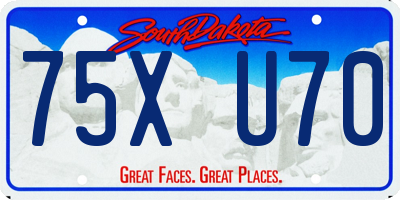 SD license plate 75XU70