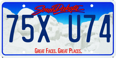 SD license plate 75XU74