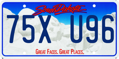SD license plate 75XU96