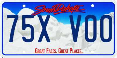 SD license plate 75XV00