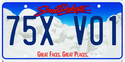 SD license plate 75XV01