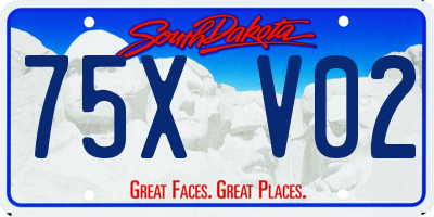 SD license plate 75XV02