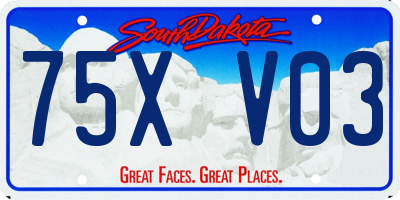 SD license plate 75XV03