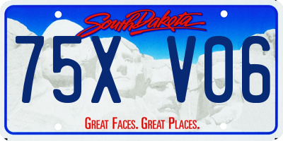 SD license plate 75XV06