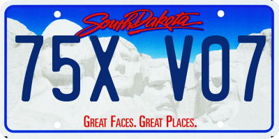 SD license plate 75XV07
