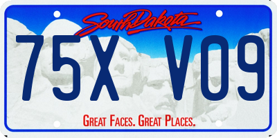 SD license plate 75XV09