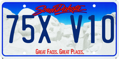 SD license plate 75XV10